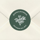 Sage Green Custom Danke Gastgeschenk Hochzeit Runder Aufkleber
