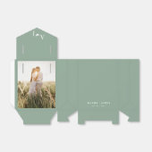 Sage green Custom Foto Hochzeitsgäste Geschenkschachtel (Ungefaltet)