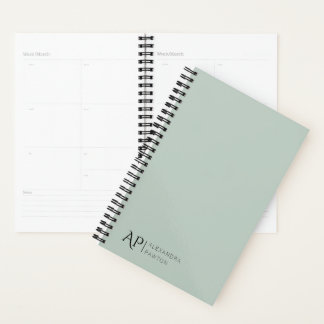 Sage Green Custom Monogram 2025 Planer