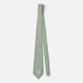 Sage Green | Custom Monogram Wedding Groomsmen Krawatte (Vorderseite)