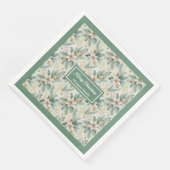 Sage Green Custom Napkins Personalisierter Urlaub Serviette (Ecke)