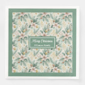 Sage Green Custom Napkins Personalisierter Urlaub Serviette (Vorderseite)