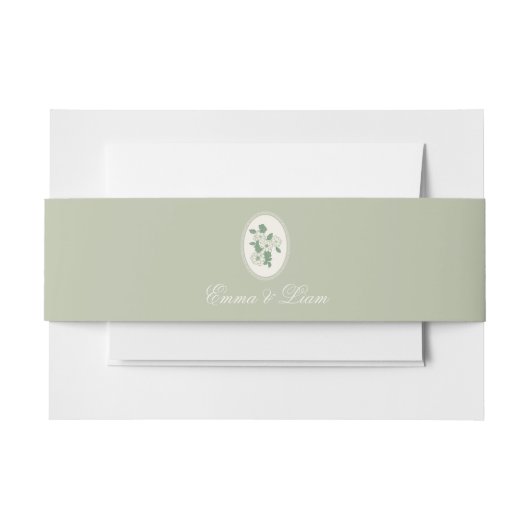 Sage Green Custom Wedding Belly Band (Vorderseite Beispiel)