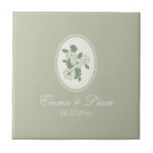 Sage Green Custom Wedding Ceramic Tile Fliese (Vorderseite)
