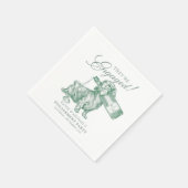 Sage Green Dachshund Champagner Verlobung Serviette (Ecke)