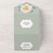 Sage green daffodil Frühjahr Blume Hochzeit All In One Einladung (Außenbereich)