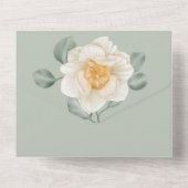 Sage green daffodil Frühjahr Blume Hochzeit All In One Einladung (Rückseite)