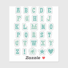 Sage Green Dainty Floral Monogram Alphabet Letters Aufkleber