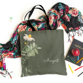 Sage Green Daisy Floral Minimal Tasche