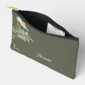 Sage Green Daisy Floral Minimal Zubehörtasche (Offen)