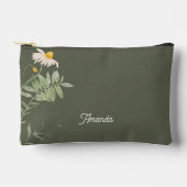 Sage Green Daisy Floral Minimal Zubehörtasche (Vorderseite)