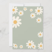 Sage Green Daisy Hello Baby Retro Baby Dusche Einladung (Rückseite)