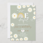 Sage Green Daisy ist nicht ihr einfühlsamer Geburt Einladung (Vorderseite)