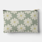 Sage Green Daisy Mit Monogramm Accessory Pouch Zubehörtasche (Rückseite)