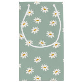 Sage Green Daisy Pattern Kleine Geschenktüte (Rückseite)