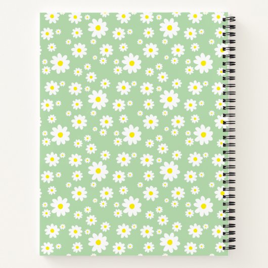 Sage Green Daisy Print Composition Notizblock (Rückseite)