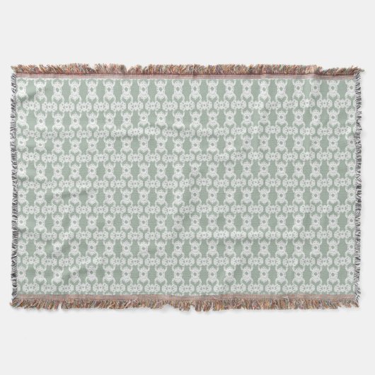 Sage Green Damask Decke (Vorderseite)