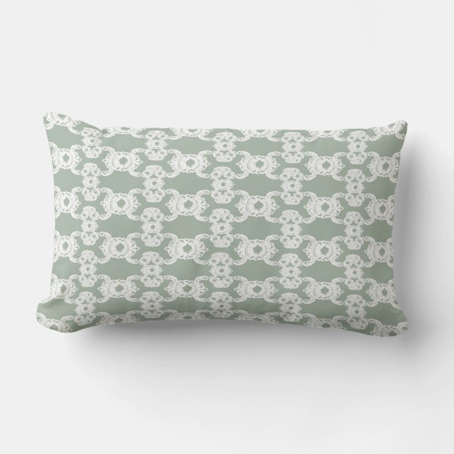 Sage Green Damask Lendenkissen (Vorderseite)