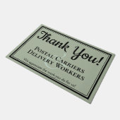 Sage Green danke Ihnen Post & Delivery Workers Fußmatte (Schrägansicht)