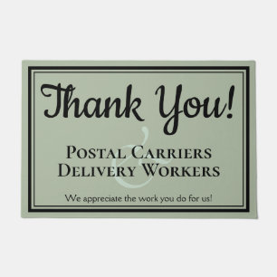 Sage Green danke Ihnen Post & Delivery Workers Fußmatte