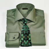 Sage Green, Dark Green & Black Krawatte