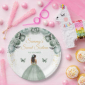 Sage Green Dark Skin Princess 16 . Geburtstag Pappteller (Party)