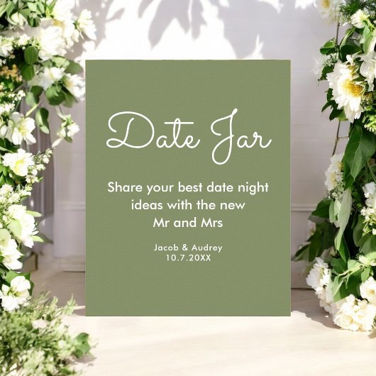 Sage Green Date Jar Polterabend Poster