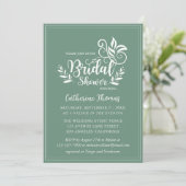 Sage Green Decorative Wedding Calligraphy Einladung (Stehend Vorderseite)