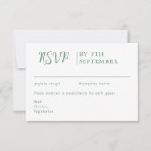 Sage Green Decorative Wedding Calligraphy RSVP Karte (Vorderseite)