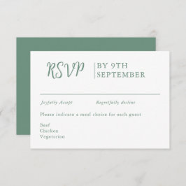Sage Green Decorative Wedding Calligraphy RSVP Karte