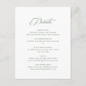 Sage Green Delicate Elegante Hochzeit Begleitkarte (Vorderseite)