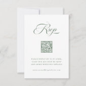 Sage Green Delicate Elegante Script Hochzeit RSVP Karte (Vorderseite)