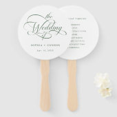Sage Green Delicate Elegante Wedding Timeline Fächer (Vorne und Hinten)