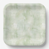 Sage Green Delicate Wasserfarbe Textur Pappteller (Vorderseite)