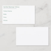 Sage Green Dental Appointment Card One Line Terminkarte (Vorne/Hinten)