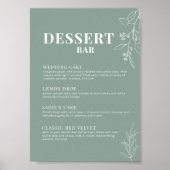 Sage Green Dessert Bar Wedding Sign Poster (Vorne)