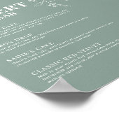 Sage Green Dessert Bar Wedding Sign Poster (Ecke)