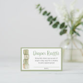 Sage Green Diaper Raffle Card | Baby Shower Insert (Stehend Vorderseite)