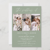 Sage Green Die Hochzeit von Foto Einfach Minimalis Einladung (Vorderseite)