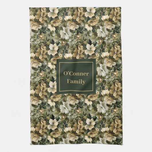 Sage Green Dish Towel Personalized Chic Accent Geschirrtuch (Vertikal)