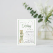 Sage Green Display Shower Card | Unwrapped Gifts Begleitkarte (Stehend Vorderseite)