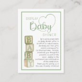 Sage Green Display Shower Card | Unwrapped Gifts Begleitkarte (Vorderseite)