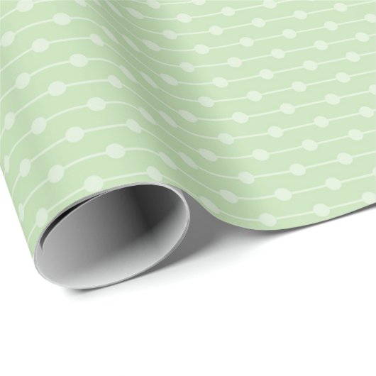 Sage Green Dotted Line Pattern for Baby Shower, Geschenkpapier (Rolleneckpunkt)