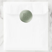 Sage Green Double Monogram Wedelweck Siegel Runder Aufkleber (Tasche)