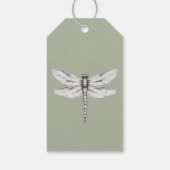 Sage Green Dragonfly-Gastgeschenk Hochzeit Geschenkanhänger (Rückseite)