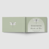Sage Green Dragonfly Hochzeit Gästebuch (Voll)