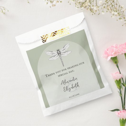 Sage Green Dragonfly Hochzeit Geschenktütchen (Versiegelt)