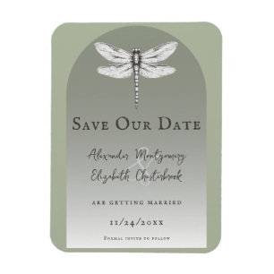 Sage Green Dragonfly Hochzeit Magnet
