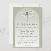 Sage Green Dragonfly Hochzeit Probe Dinner Einladung (Vorderseite)