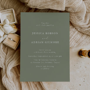 Sage Green Dream Moderne Minimale Hochzeit Einladung
